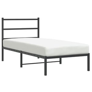 vidaXL Bettgestell mit Kopfteil Metall Schwarz 90x190 cm