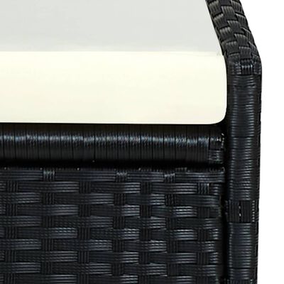 vidaXL Sonnenliege mit Auflage Poly Rattan Schwarz