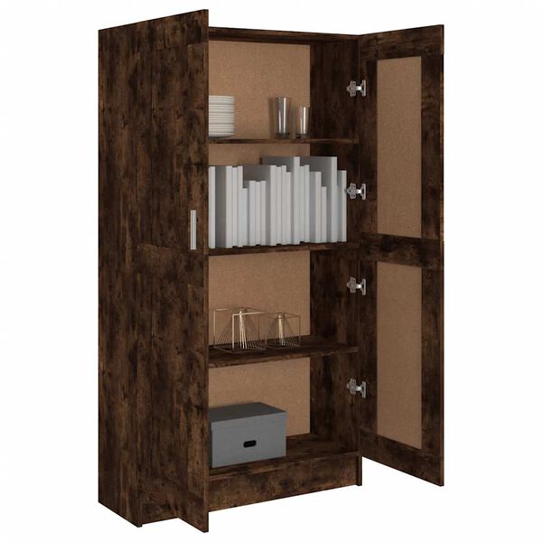 vidaXL B&uuml;cherschrank R&auml;uchereiche 82,5x30,5x150 cm Holzwerkstoff