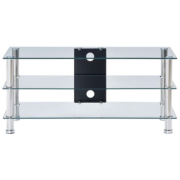vidaXL TV-Tisch Transparent 90 x 40 x 40 cm Geh&auml;rtetes Glas