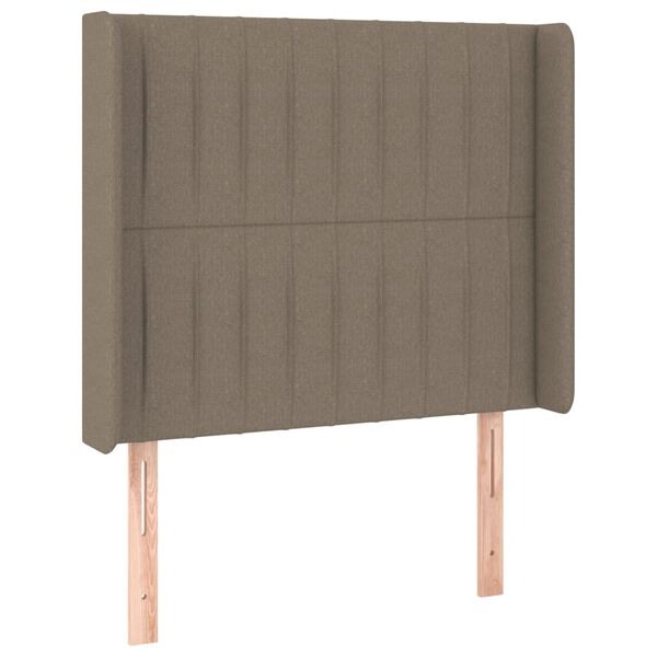 vidaXL LED Kopfteil Taupe 93x16x118/128 cm Stoff