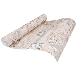 vidaXL 3D Stein Tapete Beige 10 x 0,53 m Vliesstoff