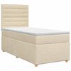 vidaXL Boxspringbett mit Matratze mit Kopfteil Creme 90 x 190 cm Stoff