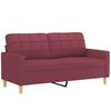 vidaXL 3-tlg. Sofagarnitur mit Kissen Weinrot Stoff