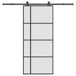 vidaXL Schiebet&uuml;r mit Beschlag 90x205 cm ESG-Glas & Aluminium