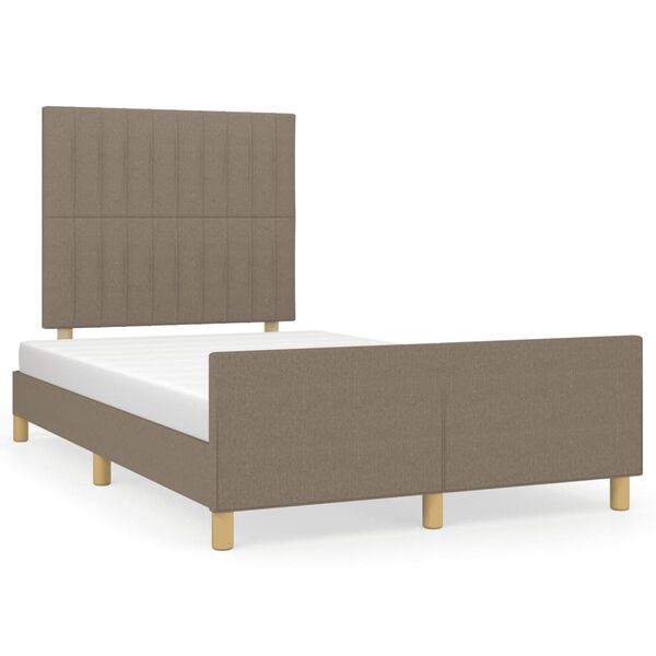 vidaXL Bettgestell ohne Matratze Taupe 120x200 cm Stoff