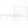 vidaXL Bettgestell mit Kopfteil Metall Wei&szlig; 90x190 cm