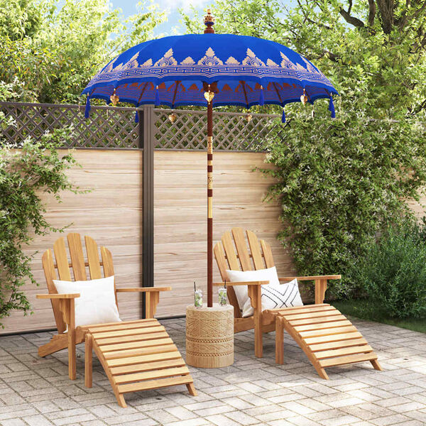 vidaXL Balinesischer Sonnenschirm Blau 185 x 185 x 260 cm