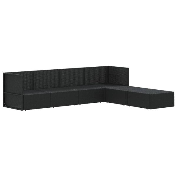 vidaXL 6-tlg. Garten-Lounge-Set mit Kissen Schwarz Poly Rattan