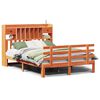 vidaXL Massivholzbett mit Regal ohne Matratze Wachsbraun 150x200 cm