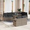 vidaXL Garten-Sofa-Set mit Speicher 9 pcs Grau Poly Rattan