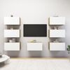 vidaXL TV-Schr&auml;nke 7 Stk. Wei&szlig; Sonoma-Eiche 30,5x30x60cm Holzwerkstoff