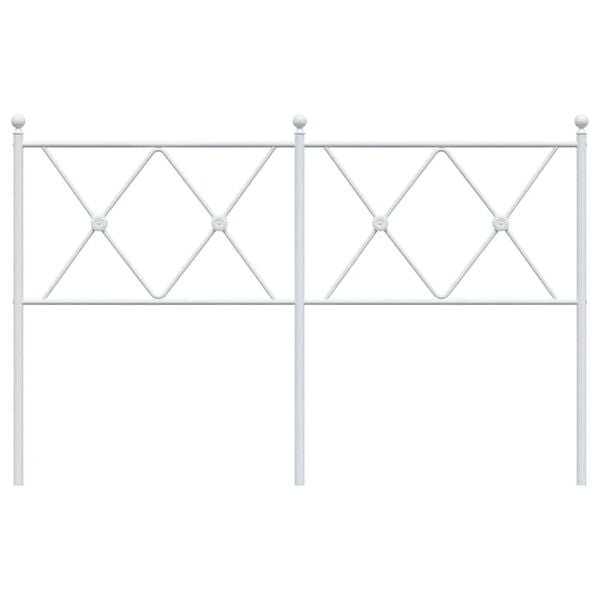 vidaXL Ersatz-Kopfteil Metall Wei&szlig; 137 cm