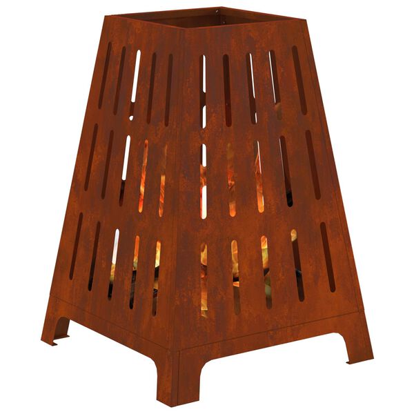 vidaXL Feuerstelle Braun 50 x 50 x 70 cm Wetterfeststahl