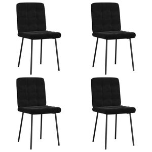 vidaXL Esszimmerst&uuml;hle 4 Stk. Schwarz Samt
