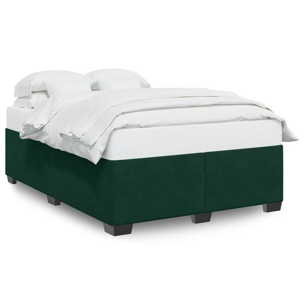 vidaXL Bettgestell ohne Matratze Dunkelgr&uuml;n 160x200 cm Samt