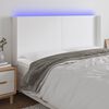 vidaXL LED Kopfteil Wei&szlig; 203x16x118/128 cm Kunstleder