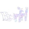 vidaXL Rentiere & Schlitten Weihnachtsdekoration 160 LEDs 130 cm Acryl