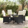 vidaXL Garten Essgruppe mit Kissen 5 pcs Schwarz Poly-Rattan