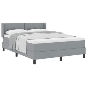 vidaXL Boxspringbett mit Matratze Hellgrau 200 x 140 cm Polyester