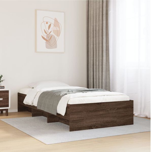 vidaXL Bettgestell ohne Matratze Braun Eiche 100x200 cm Holzwerkstoff