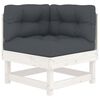 vidaXL 6-tlg. Garten-Lounge-Set mit Kissen Wei&szlig; Massivholz