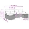 vidaXL Sofa Set mit Kissen mit Speicher 6 pcs Schwarz Poly-Rattan