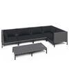 vidaXL 6-tlg. Garten-Lounge-Set mit Kissen Poly Rattan Dunkelgrau