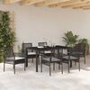 vidaXL Garten Essgruppe 7 pcs Schwarz Poly-Rattan