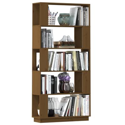 vidaXL Bücherregal/Raumteiler Honigbraun 80x25x163,5 cm Massivholz