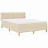 vidaXL Boxspringbett mit Matratze Creme 160 x 200 cm Stoff