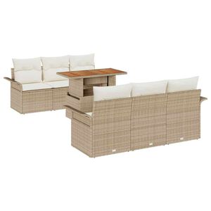 vidaXL Garten-Sofa-Set 7 stk. Beige und Creme