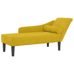 vidaXL Chaiselongue mit Kissen Gelb Samt