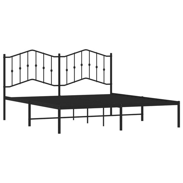 vidaXL Bettgestell mit Kopfteil Metall Schwarz 160x200 cm