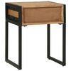vidaXL Nachttisch Braun 40 x 35 x 50 cm Massivholz Akazie und Metall