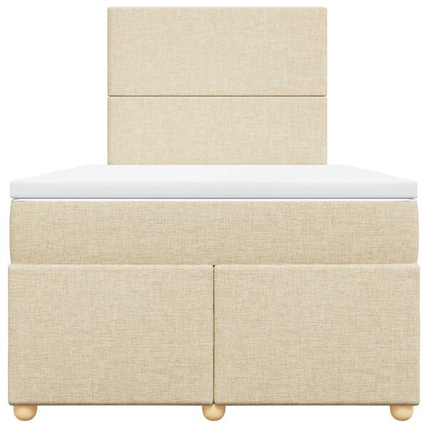 vidaXL Boxspringbett mit Matratze Creme 120x200 cm Stoff