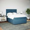 vidaXL Boxspringbett mit Matratze Blau 140x190 cm Samt