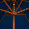 vidaXL Sonnenschirm mit Holz-Mast 200x300 cm Blau