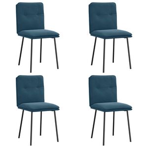 vidaXL Esszimmerst&uuml;hle 4 Stk. Blau Samt