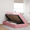 vidaXL Aufbewahrungsbett mit Matratze Rosa 90 x 200 cm Samt