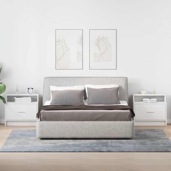vidaXL Nachttische mit Schublade 2 Stk. Weiß 51x31x47 cm