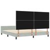vidaXL Boxspringbett mit Kopfteil Hellgrau 180 x 200 cm Samt