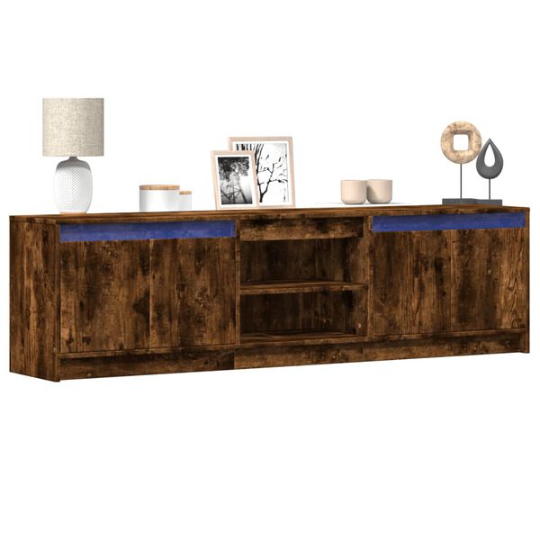 vidaXL TV-Schrank mit LED-Beleuchtung R&auml;uchereiche 180x34x50 cm
