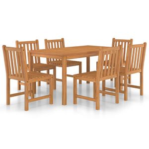 vidaXL 7-teiliges Garten-Ess-Set 150 x 90 cm Massivholz Teak