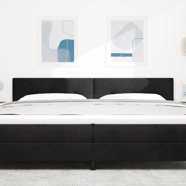 vidaXL LED Kopfteil mit LED-Lichtleisten Schwarz 200 cm Polyester
