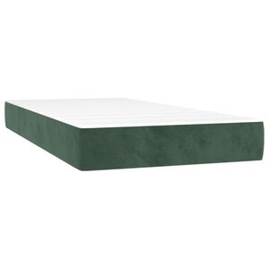 vidaXL Taschenfederkernmatratze Mittel Dunkelgr&uuml;n 90x200x20 cm Samt