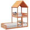 vidaXL Etagenbett mit Dach Wachsbraun 90x190 cm Massivholz Kiefer