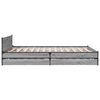 vidaXL Bettgestell mit Schubladen Grau Sonoma 135x190 cm Holzwerkstoff