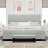 vidaXL Boxspringbett mit Matratze Hellgrau 200 x 200 cm Samt