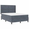 vidaXL Boxspringbett mit Kopfteil Dunkelgrau 140 x 190 cm Samt